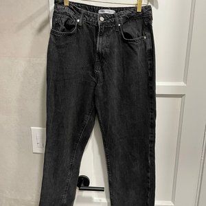 Zara Black Denim Straight Leg